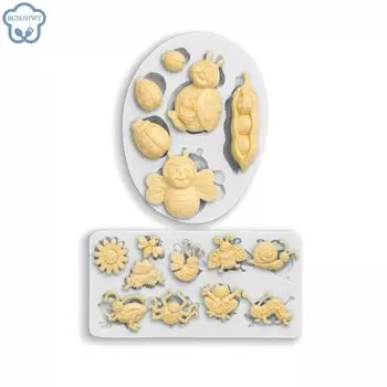 3d силиконовые формы в виде пчелы, форма для конфет, шоколада, мастики, Diy, топпер для кексов, инструменты для украшения торта из помадки, полимерная глина, формы для ювелирных изделий 0213