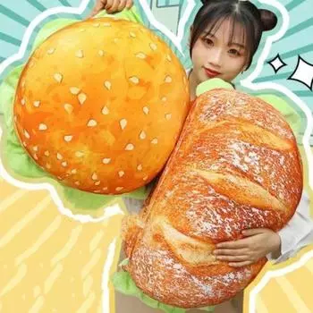 3D-симуляция чизбургера, плюшевая подушка, расширяемая, фаршированная гамбургером, пушистая подушка для бургера, детская спальня, школа, класс, диван, декор A