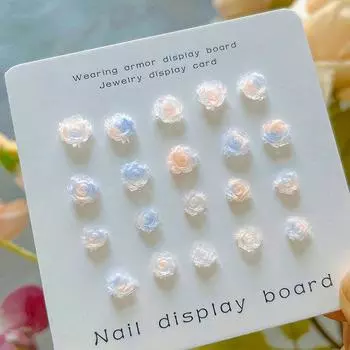 3D синий и розовый градиент камелия дизайн ногтей подвески ювелирные изделия украшения из акриловой смолы поделки своими руками цветы маникюр дизайн салон