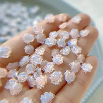 3D синий и розовый градиент камелия дизайн ногтей подвески ювелирные изделия украшения из акриловой смолы поделки своими руками цветы маникюр дизайн салон