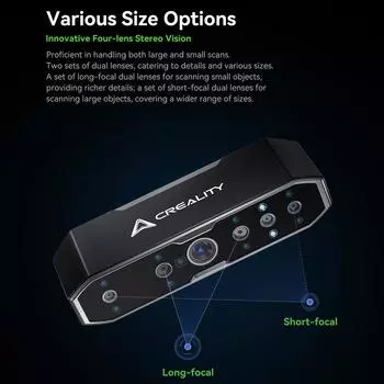 3D-сканер Creality Otter для 3D-печати. Ручной сканер обратного инжиниринга с точностью 0,02 мм. 0 чёрный