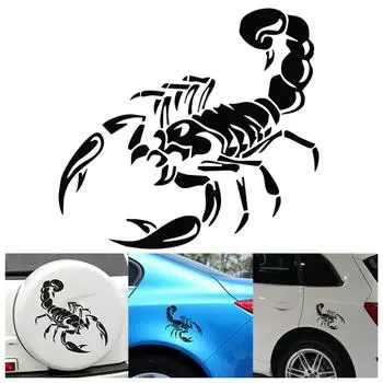 3D Скорпион наклейка на машину виниловая наклейка универсальная для автомобиля самоклеящаяся автостайлинг украшение значок наклейка на капот черный/белый чёрный