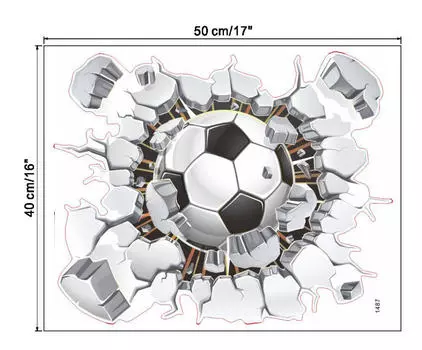 3D сломанная стена футбольный ТВ фон украшение стены съемные наклейки на стену
