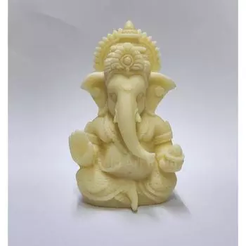 3D Слоновая кость Идол Ганеши для приборной панели автомобиля Маленькая Мурти Ганеши Идол Ганапати для домашнего декора