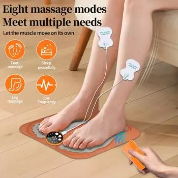3D Smart Foot Massager Pad Массажер для голени 8 режимов 29 уровней Стимулятор для ног Relive Fatigue N Пульт дистанционного управления 2 шт. Патчи