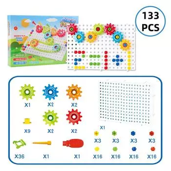 3D Собранный строительный блок из орехов, детский развивающий набор игрушек, сделай сам, цепная передача, волшебный диск