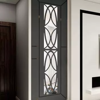 3D Современное Зеркало Цветы Виниловая Съемная Наклейка На Стену Наклейка Домашний Декор Искусство DIY серебряный