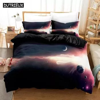 3D Space Galaxy Starry Sky Star Bedding Sets Duvet Cover Set With Pillowcase Twin Full Queen King Bedclothes Bed Linen US Queen(228x228cm