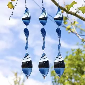 3D спиральный ветряной вертушка, отпугиватель птиц, украшение для сада, двора, фермы, подвесной ветряной колокольчик из нержавеющей стали, устройство для отпугивания птиц, украшение серебряный