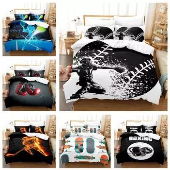 3D спортивный комплект постельного белья для спортивной комнаты, пододеяльник, наволочка, комплект для односпальной/двуспальной кровати, мягкий пододеяльник для мальчиков и подростков Baby 100x135cm