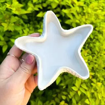 3D Starfish Tray Silicone Mold DIY Pentagram Jewelry Storage Pallet Molds Plaster Concrete Resin Plate Casting Mould Home Decor звезда