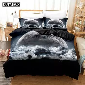 3D Stellar Bedding Sets Duvet Cover Set With Pillowcase Twin Full Queen King Bedclothes Bed Linen EU single(135x200cm)