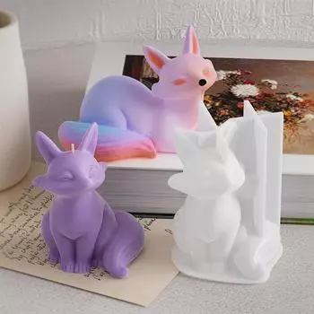 3D стерео лиса силиконовая форма DIY форма для свечей в форме животных гипсовое мыло принадлежности для изготовления свечей украшение для шоколадного торта своими руками