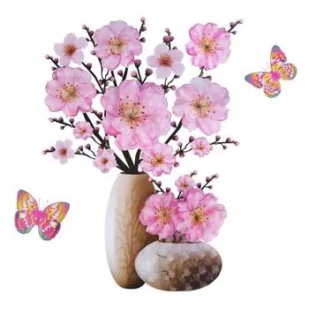 3D стерео наклейки на стену цветочная ваза бабочка цветочные наклейки гостиная шкаф холодильник украшения дома наклейки