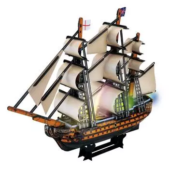 3D стерео пазл Королевская победа со светодиодными огнями детская сборная модель лодки игрушки подарок на день рождения