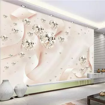 3D стереоскопические ювелирные изделия розовая фреска гостиная телевизор диван фон настенная фреска домашний декор фон обои 200 cm(W) x 140 cm(H)