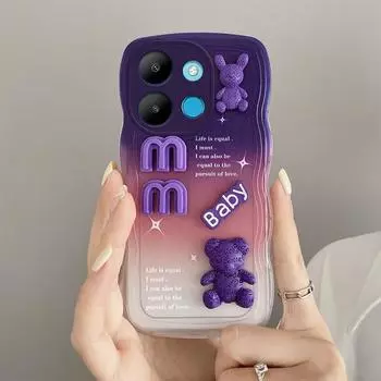 3D стереоскопический чехол для телефона Infinix Zero 30 5G 2023 Note 30 Pro 12 4G Smart 7 6 HD Plus Hot30 30i NFC 30 Play, мягкий силиконовый корпус с волнистой задней крышкой For infinix Smart 6 синий