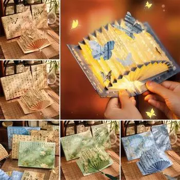 3D стереоскопический DIY лампа для книг Каллиграфия Древний стиль Искусство Книжный светильник Известные картины Веерообразный складной светильник для книг Главная жёлтый
