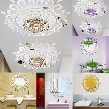 3D стикер стены комнаты акриловая наклейка искусство DIY зеркало свет декор украшение дома серебряный