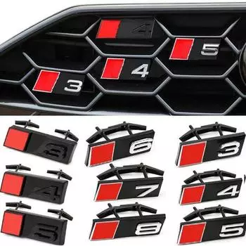 3D-стиль abs для s3 s4 s5 s6 s7 s8 буквенный логотип наклейки на машину передние наклейки решетка крышка значок украшения аксессуары S4Black чёрный