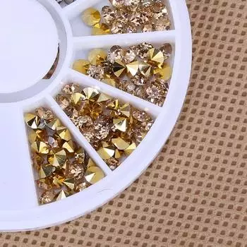 3D стразы блестят акриловые наконечники украшения маникюрное колесо новый хит One Size