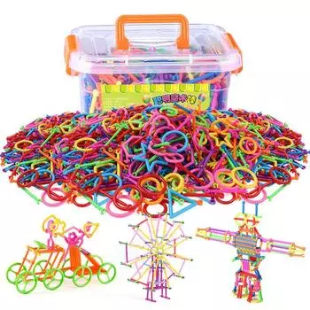 3D строительные блоки, инструкция, головоломка, детская развивающая игра, палочки, игрушка 500 PCS