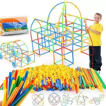 3D строительные соломинки для детей, соединяющие блоки Bloques De Construccin Kinder Spielzeug, развивающие игрушки для 4, 5, 6, 8 лет