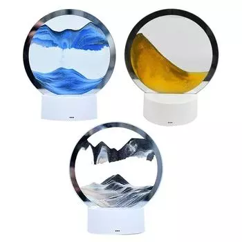 3D струящийся песок ночник Песочные часы Лампа Движущийся песок Изображение Декор чёрный