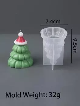 3D Succulent Pine Tree Silicone Candle Mold DIY Handmade Christmas Tree Santa Claus Craft Gifts Making Aromath Soap Plaster Mold