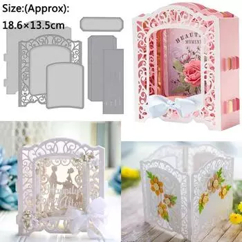 3D свадебная открытка, рамка, трафарет для двери, форма для резки металла, сделай сам, штамп для скрапбукинга серебряный