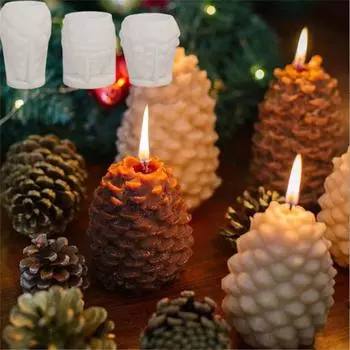 3D свеча Sili Mold DIY Multicavity Nut Смола Мыловарение Набор для шоколадного торта Ледяная форма Рождественский декор Подарок One Size