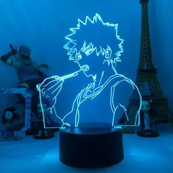 3D светильник Bakugo My Hero Academia для декора спальни, подарок на день рождения, манга, гаджет My Hero Academia, лампа Katsuki Bakugo