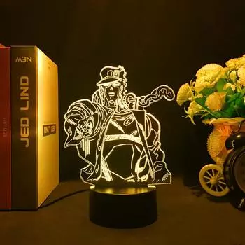 3d светильник в стиле аниме JoJo Bizarre Adventure Jotaro Kujo для декора спальни, светильник, подарок на день рождения для него, светодиодная лампа Jojo Manga