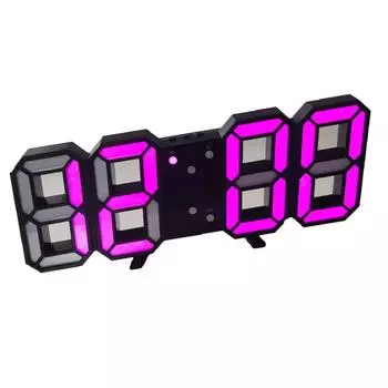 3D Светодиодные Настенные Часы Минималистичные Настенные Будильники для Дома Гостиной Офиса Черный Шрифт Розовый розовый