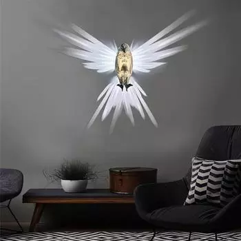 3D светодиодный настенный светильник с животными, ночник, низкое энергопотребление, без мерцания, простая установка, для использования в помещении, на открытом воздухе, белоголовый орлан, настенный светильник, лампа с совой Owl
