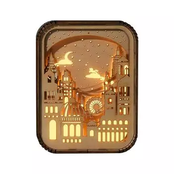 3D светодиодный ночник, современная деревянная настольная лампа, 3D полая резьба по дереву, ночник для спальни для детей, настольная декоративная лампа, подарок