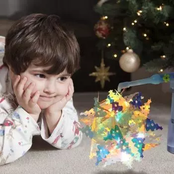 3D светодиодный рождественский фонарь ручной DIY набор фонарей для рождественской елки Light-up Kids оранжевый