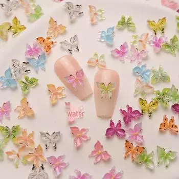 3D светящиеся бабочки для дизайна ногтей и чехол для телефона, аксессуары своими руками