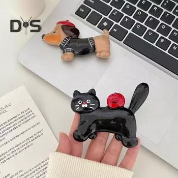 3D Такса Магнит на холодильник Мультфильм Собака Кошка Магнит на холодильник Домашний офис Кухня Шкафчик Котенок Щенок Животное Украшение Магнит Cat