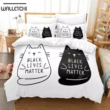 3D The Cute Cat Bedding Sets Duvet Cover Set With Pillowcase Twin Full Queen King Bedclothes Bed Linen EU single(135x200cm)