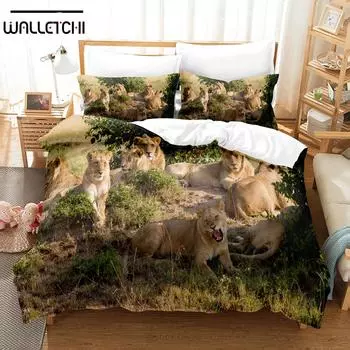 3D The Lion Постельное белье Пододеяльник с наволочкой Twin Full Queen King Постельное белье Постельное белье EU single(135x200cm)
