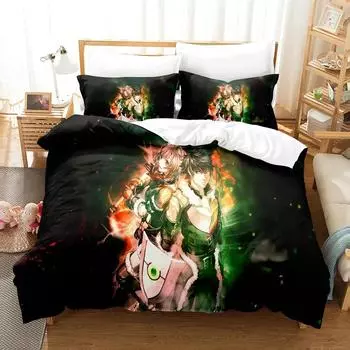 3D The Rising Of The Shield Hero Bedding Sets Duvet Cover Set With Pillowcase Twin Full Queen King Bedclothes Bed Linen 70x133cm 2pcs