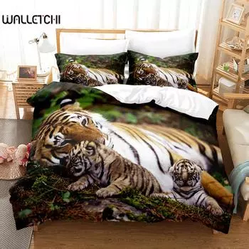 3D The Tiger Series Постельное белье Пододеяльник с наволочкой Твин Полный Queen King Постельное белье Постельное белье EU single(135x200cm)
