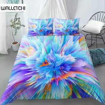 3D Tie Dye King Queen Пододеяльник Красочный Всплеск Чернил Стиль Постельное белье для детей Подростков Взрослых Современное Искусство Полиэстер Пододеяльник EU single(135x200cm)