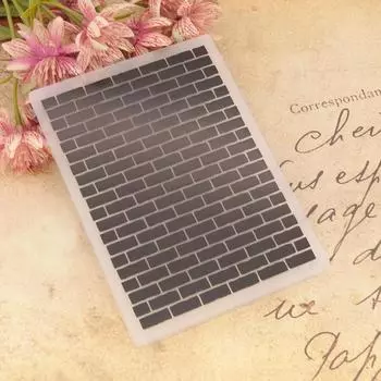 3D тисненая папка для самостоятельного изготовления рельефных поделок, фон с узором на кирпичной стене, поздравительная открытка, скрапбукинг, пластиковый шаблон, изготовление поделок
