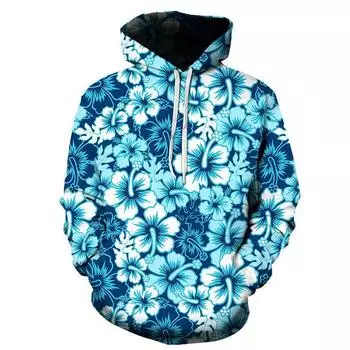 3D толстовка с капюшоном Flower Hoodie женская цветная летняя одежда Harajuku толстовки Hit Hop Streetwear Oversize Hoodie Top XXS