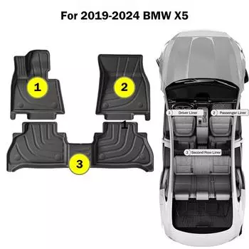 3D TPE коврики для пола BMW X5 2019-2025 G05 багажник грузовой коврик всепогодный коврик для защиты спинки сиденья 2-го ряда