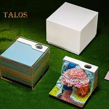 3D Tree House блокнот бумажная скульптура модель гладкий письменный стол календарь семейный блокнот со светодиодной подсветкой A