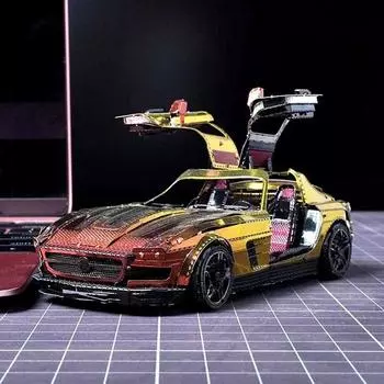 3D Трехмерная металлическая меховая девушка с крыльями двери SLS AMG Цветная модель Модель Рисунок Корея 3d головоломка