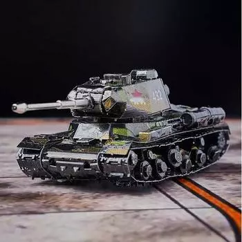 3D трехмерная металлическая меховая модель JS 2 танка, цветная модель, сборка игрушечных фигурок, корея, 3d головоломка